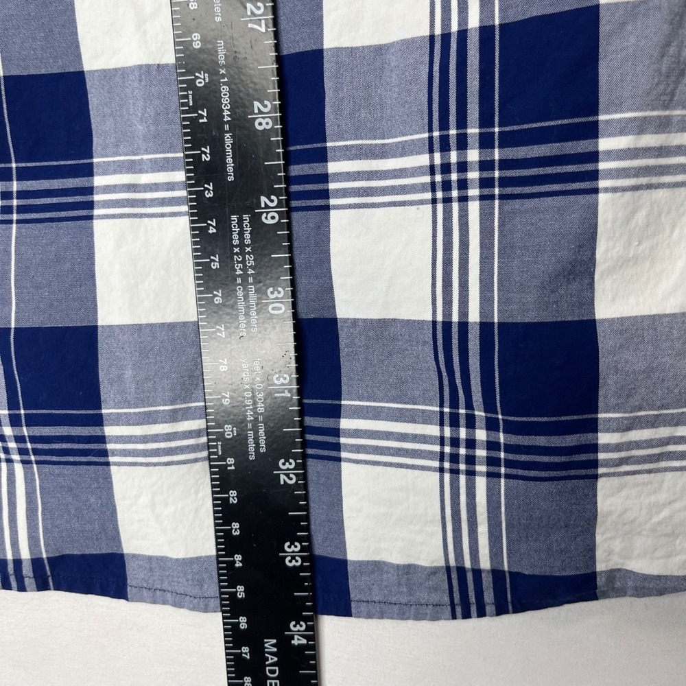 Duluth Trading Co Shirt Mens 2XL Tall Blue White Plaid Cotton Blend Relaxed Fit - Picture 6 of 12